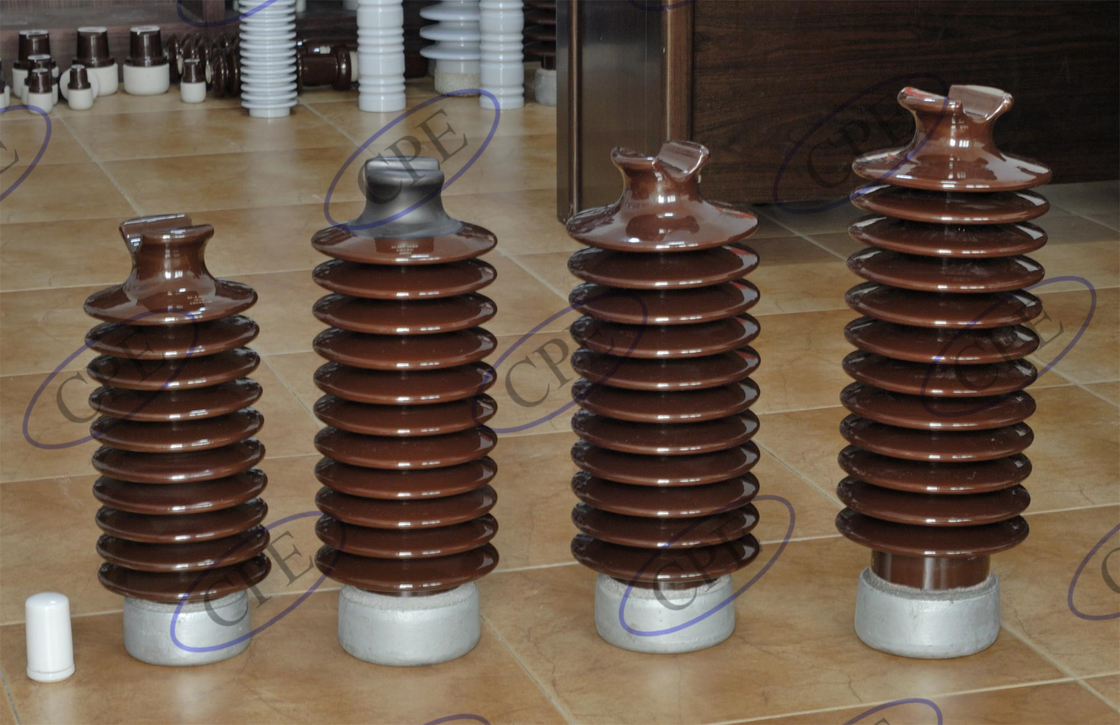 ANSI 57-6 12.5kN ฉนวนพอร์ซเลนสีน้ำตาลแนวนอน