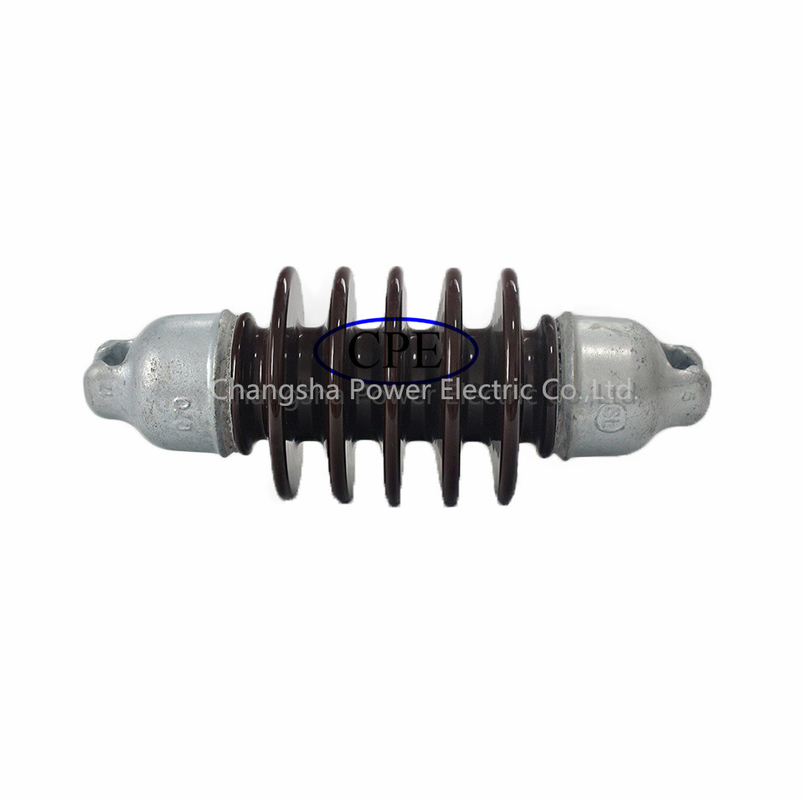 สายไฟฟ้าแรงสูง Long Rod Porcelain Suspension Insulator สีน้ำตาล