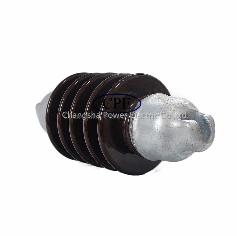 สายไฟฟ้าแรงสูง Long Rod Porcelain Suspension Insulator สีน้ำตาล