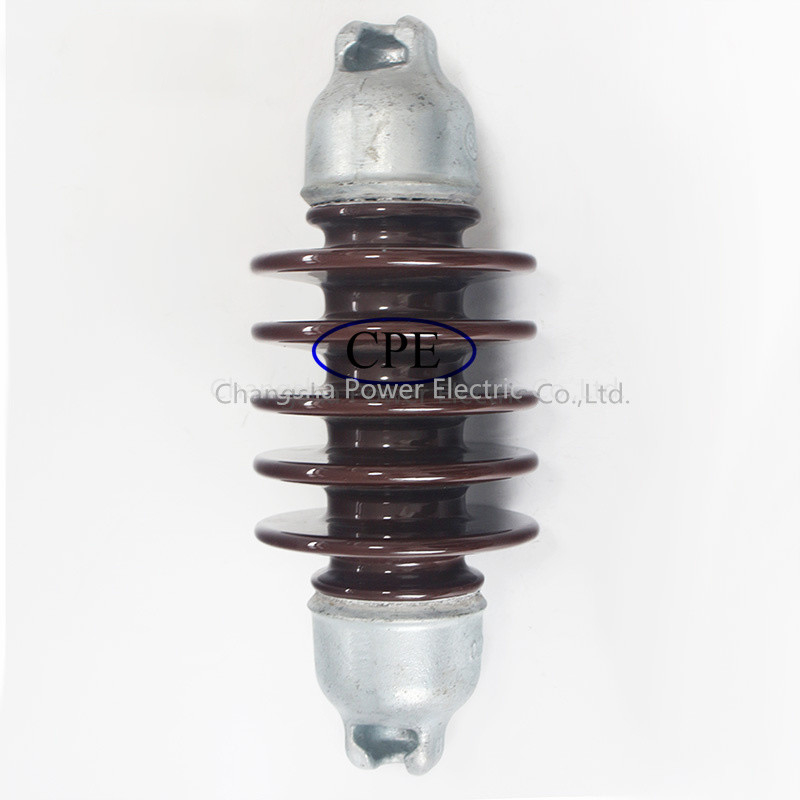 สายไฟฟ้าแรงสูง Long Rod Porcelain Suspension Insulator สีน้ำตาล