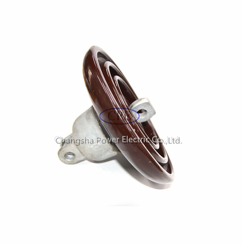 สีน้ำตาล ANSI 52-4 Density Porcelain Suspension Insulator OEM Available